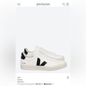 BRAND NEW Veja Campo sneakers, White / Black, Size 37